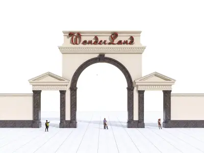 Entrance arch Low-poly 3D model