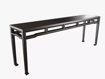 19th Century Black Lacquer Chinese Console Table 3D model