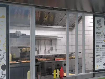 Food Truck VW Crafter 2 MAXI 3D model