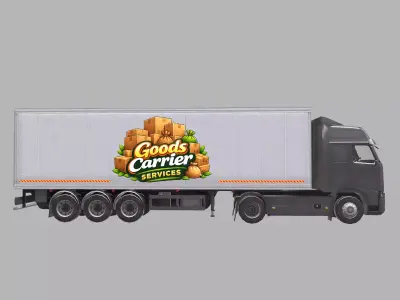 Goods Carrier Truck Low Poly Low-poly 3D model