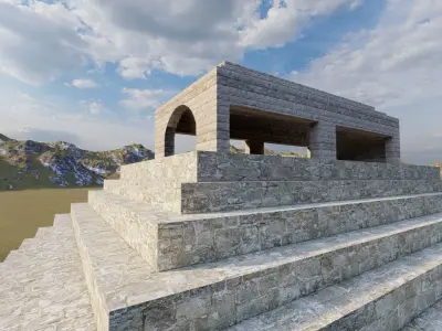 Zigurat ancient pyramid-Ziggurat Temple 3D model