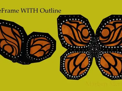 Low-Poly Cartoon Butterfly Low-poly 3D model