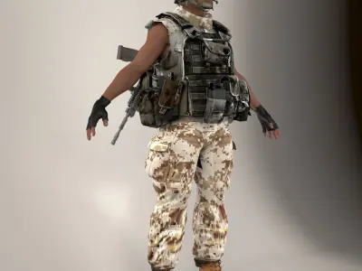 Soldier Black V2 Lite Not rigged 3D model