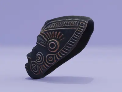 Mask Ancient Tlaloc Aztec Low-poly 3D model