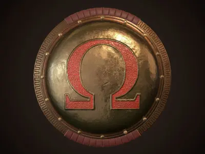 Hoplite Shield Omega Low-poly 3D model