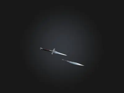 Dual Daggers Low-poly 3D model