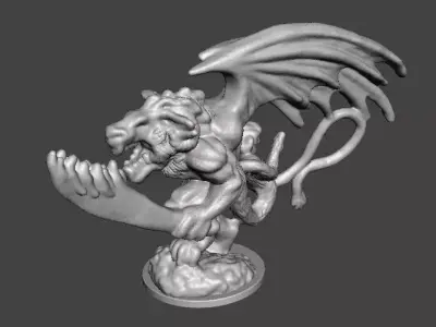 6MM SCALE CHAOTIC GREAT DEMON MINIATURE SCIFI OR FANTASY GAMES 3D print model