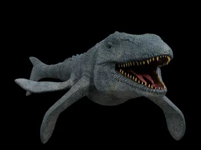 Monster Mosasaurus - Sea Dinosaur Low-poly 3D model