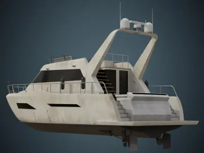 Motor Yacht 1B Low-poly 3D model