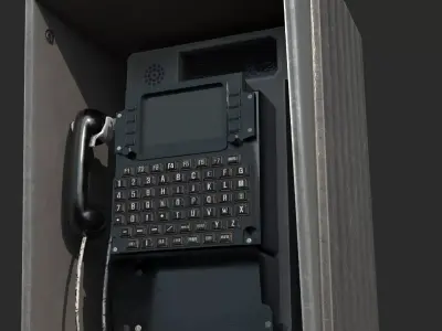 Future sci-fi retro style telephone booth 3D model