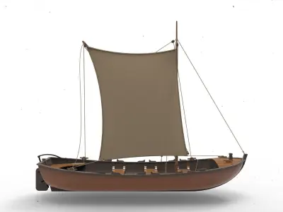 Sailboat wooden 3D model