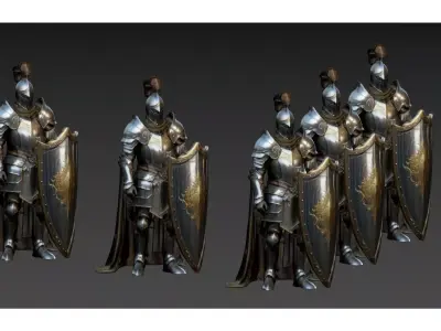 Medieval knights 3D model