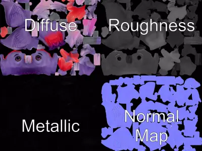 Vibrant Purple Bird model pack Low-poly 3D model