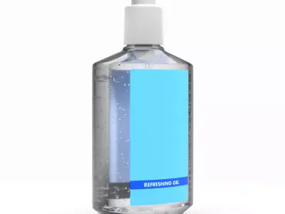 Hand Sanitizer gel bottle for AR Close up Commercial rendering 3D model