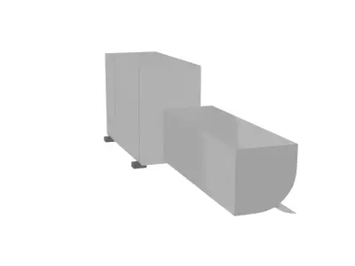Modern AC Unit with Outdoor Condenser Low-poly 3D model