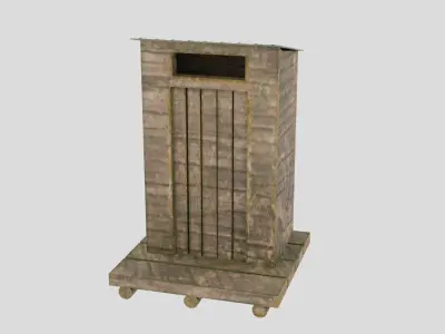 Medieval Low poly OutHouse Low-poly 3D model