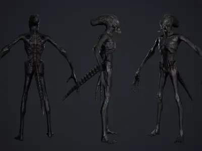 Alien Monster 3 Low-poly 3D model