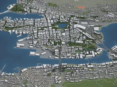 Bergen - city and surroundings 3D model