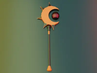Flame Weapons Set Low-poly 3D model