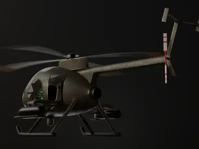 The MD 530G armed  helicopter Low-poly 3D model Low-poly 3D model