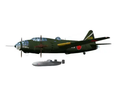 Mitsubishi G4M Betty Type24 tei and cherry blossom MXY-7 Type11 3D model