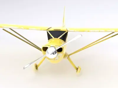 small plane light aircraft Piper Aircraft Low-poly 3D model