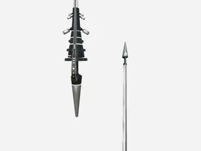 SciFi War Lance A07 Black White - Sci Fi Weapon Design Low-poly 3D model