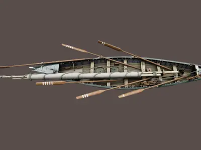 Whaling Boat Low-poly 3D model