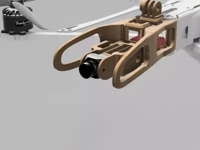 ARTAIR FPV HEADUNIT FIIXED CAMERA MOUNT 19MM WITH VTX MOUNT 3D print model