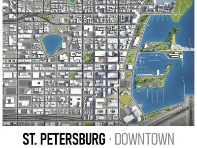 St Petersburg Low-poly 3D model
