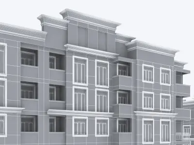 Living Building Low-poly 3D model