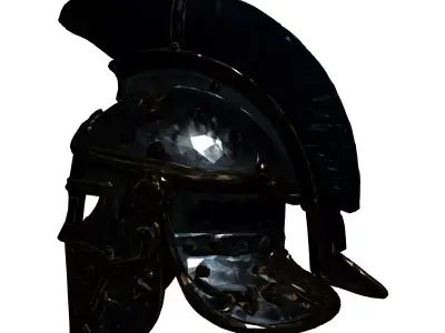 Roman Centurion Helmet with Crest Low-poly 3D model