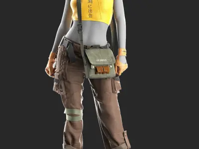 Agent Girl 5 - Marvelous Designer 3D model