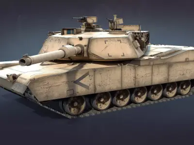 M1A1 Abrams MBT Low-Poly Low-poly 3D model