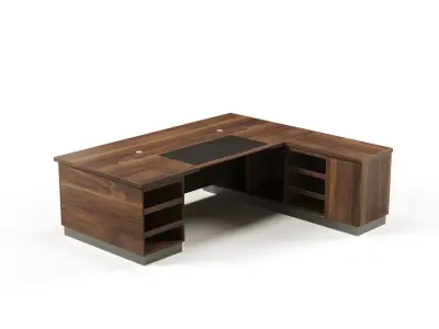 Modern Office Desk With Side Cabinet File For Director  Free 3D model