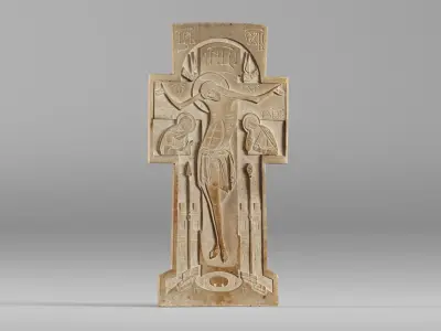 001589 Orthodox Carved Cross 3D print model