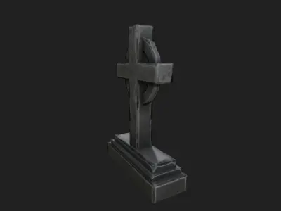 Gravestone Low-poly 3D model