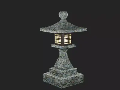TOWNLIGHT WITH STONE TEXTURED Free 3D model