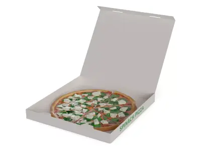 Pasties dumplings and pizzas Spinach and Feta Pizza Low-poly 3D model