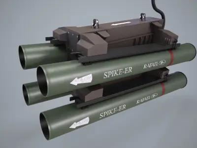 Launcher Spike ER With Missile Low-poly 3D model