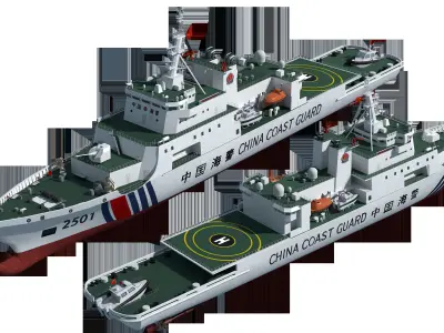 china coast guard 2501 ship maritime law enforcement official 3D model