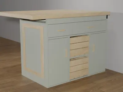 Canyon Kitchen Island by Path Design Free 3D model