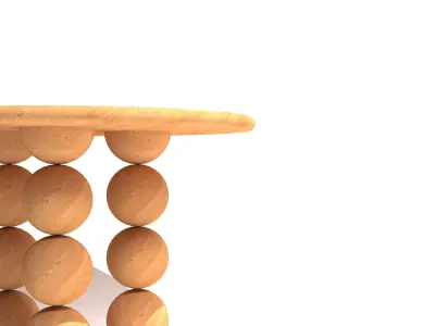 Modern Organic Wood Bubble Dining Table 3D Model Free 3D model