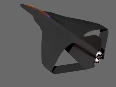 biplan fighter double cabin 3D model