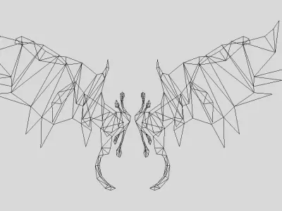 Rainbow Wing Low-poly 3D model