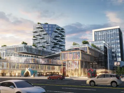 Commercial CBD shopping malls streets 3D model