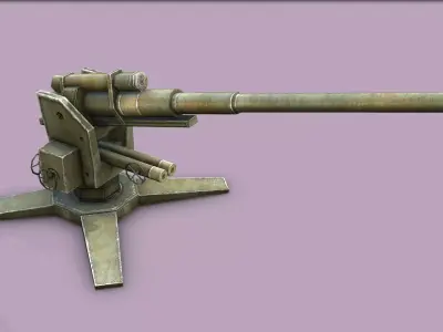 Flak C127D  36 3D models military gun Low-poly 3D model