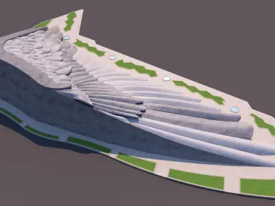 0126 - Bird Wing Building 3D model