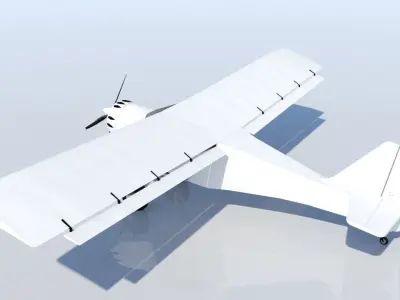 Kitfox 3 Static  aircraft Low Poly  Low-poly 3D model