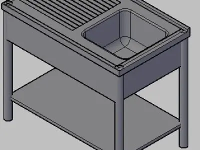 Industrial kitchen sink Free 3D model